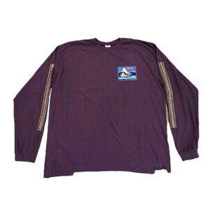 Crazy Shirts Hawaii Fig Dyed T Shirt 3XL NWT Maroon Red XXXL Long Sleeve Volcano